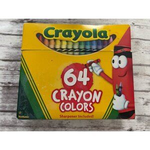 Crayola 64 Crayons w/ Sharpener – 2014, Unused, Opened, Includes DANDELION